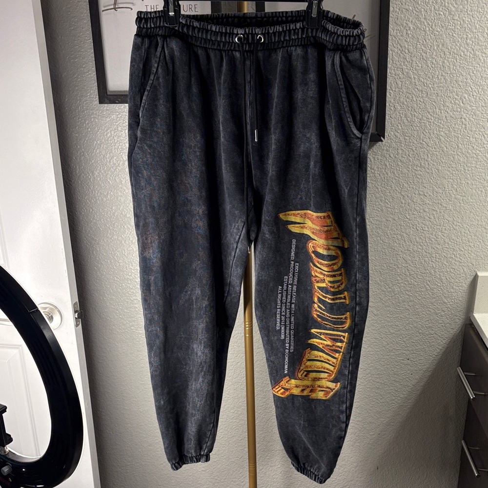 Stylish Graphic Joggers in Charcoal